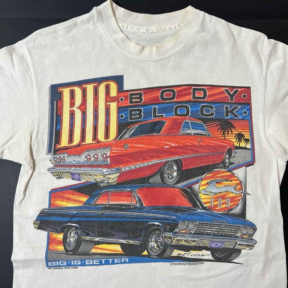 Vintage Chevy‎ Impala Tshirt 1991 Single Stitch Men's M White Arizona Sports 90s